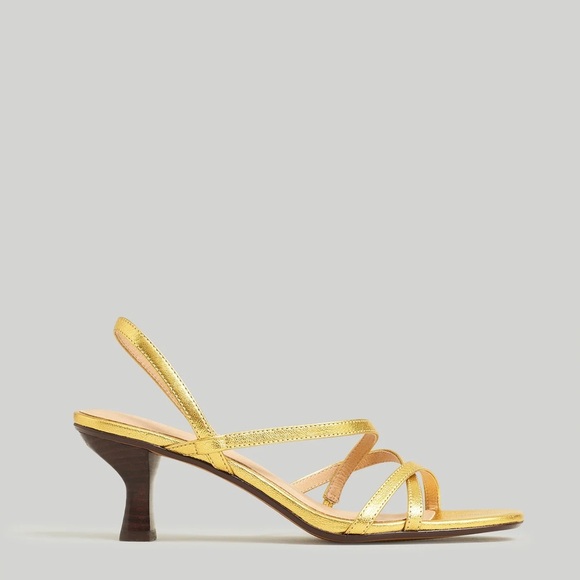 Madewell The Felicia Slingback Sandal in Bright Gold - Picture 3 of 9